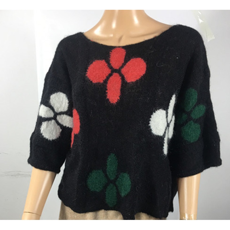 Latest Design Short Pullover Half Sleeves Sweater with Flower for Women – Short Pullover Sweater and Half Sleeves Sweater price|S