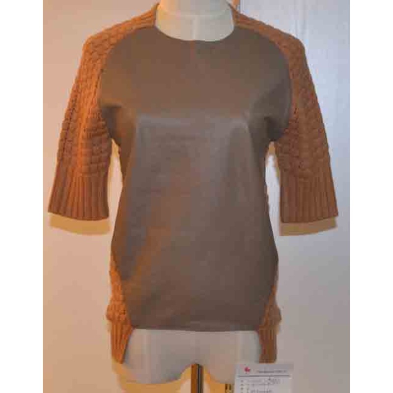 Leather Panel Top – Sweater and Clothing price