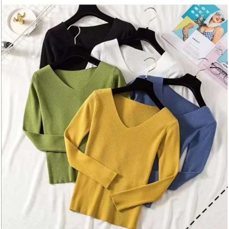 The Sweater with The V-Neck – Slender price|S