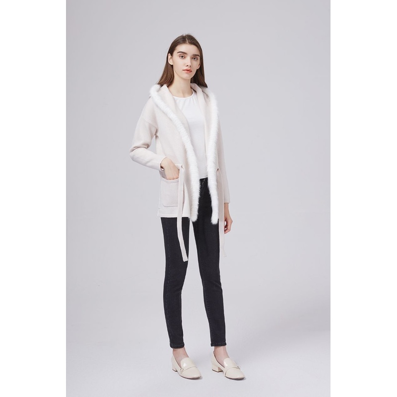 Wholesale Wool Cashmere Winter Stylish Women Pullover Sweater Big Real Fox Fur – Sweater and Cashmere Sweater price|S