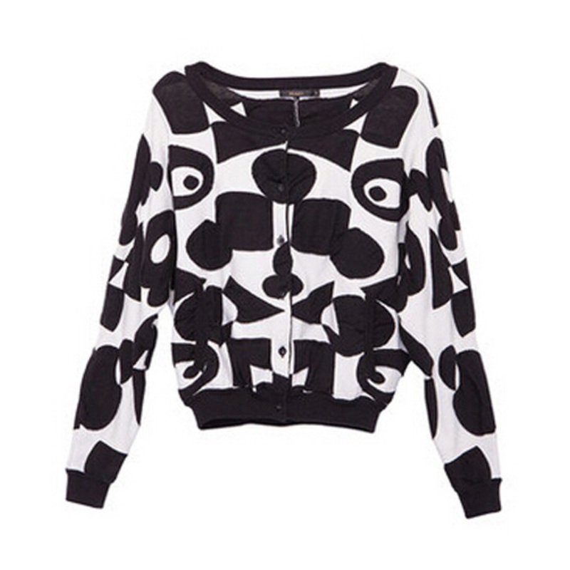 2021 Hot Sale Cardigan Black and White Pattern Knit Sweater – Sweater and Womems price|S