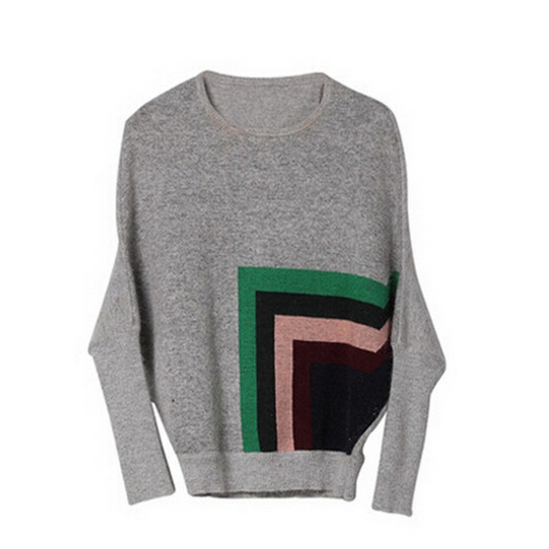 Fashion Gray and Colorful Pattern Womens Sweater – Sweater and Womems price|S