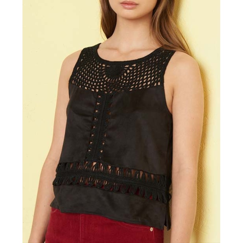 Girl Hand Knit Suede Crochet Top – Crochet and Suede price|S
