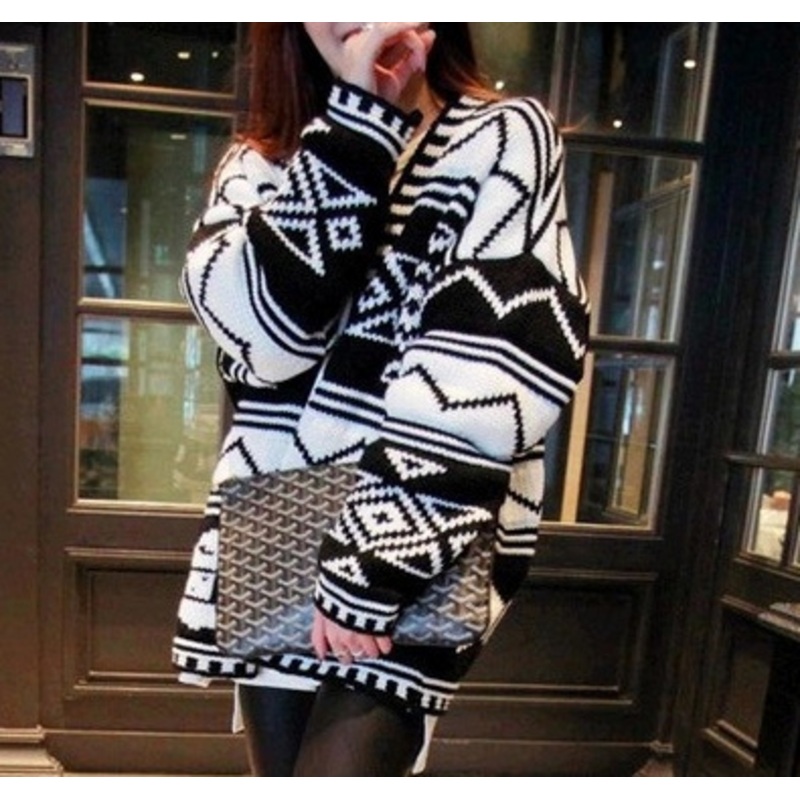 Jacquard Pattern Loose Sweater Cardigan Female Sweater Coat Wholesale (BTQ108) – Knitted Sweater and Women Sweater price|S