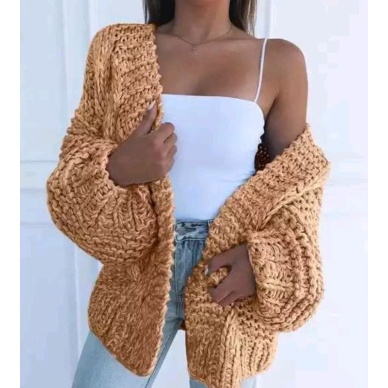 Ladies Fashion Casual Heavy Warm Hand Knitted Cardigan Winter Sweater Women – Women Knit Cardigan and Women Sweater price|S