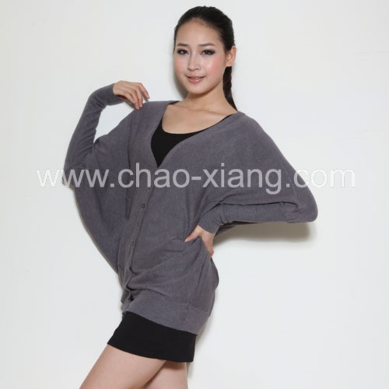 Ladies Knitted Cardigan With Batwing Sleeves (CXF044) – Cardigan and Knitting Cardigan price|S