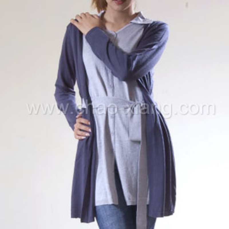 Ladies Knitted Cardigan With Long Sleeves and Belt (CXL005) – Cardigan and Knitted Cardigan price|S