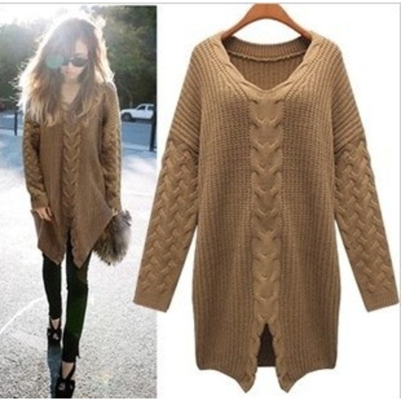 Long Section of Hemp Flowers Woven Slit Sweater (BTQ013) – Knitted Sweater and Women Sweater price|S