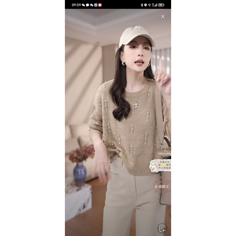 Round Neck Pullover Knitted Sweater for Women 2024 New Style Early Autumn High-End Hollow Top, Popular and Explosive Sweater This Year – Round Neck Pullover Knitted Sweater for price|M