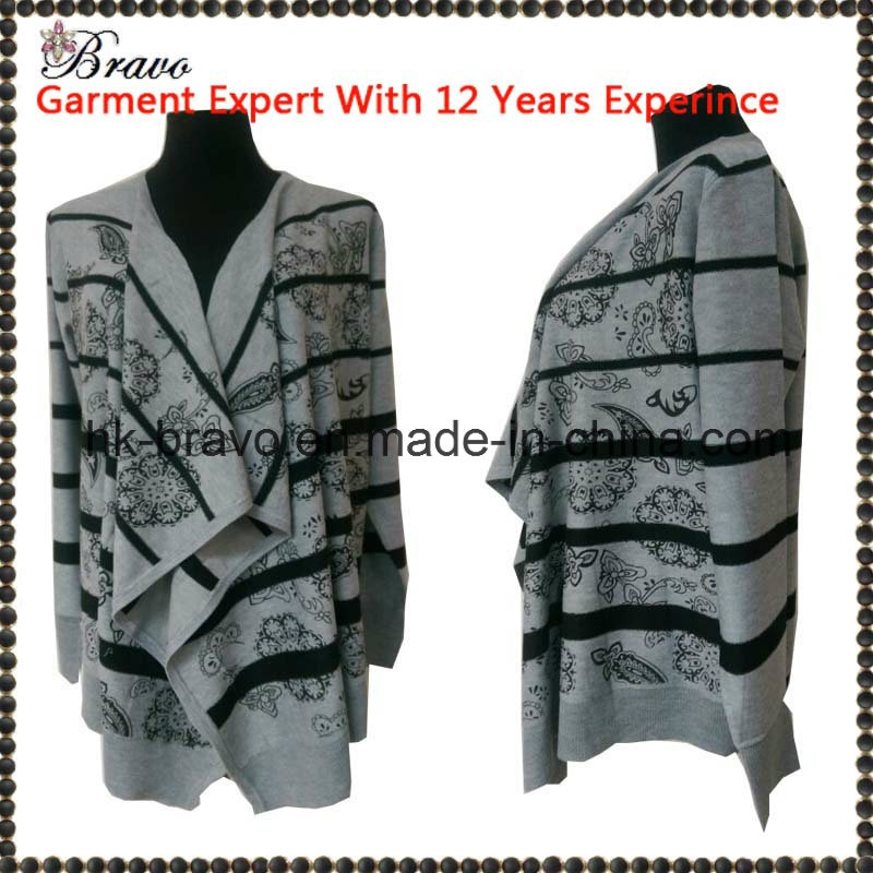 Wholesale High Quality Fashional Designed Ladies V-Neck Long Sleeve Cardigan Knitted Sweater Stock (FS1304114) – Clothing and Fashion price|S, S, M, L