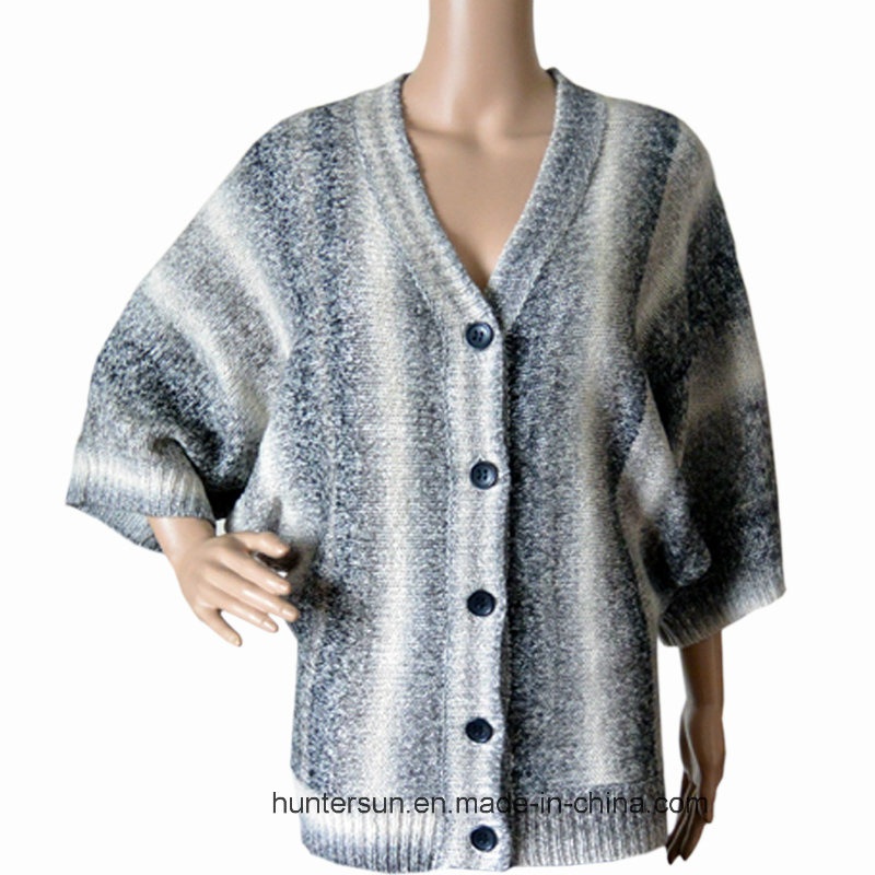 Women Knitwear Stripe Half-Sleeve Cardigan Sweater (HS50187) – Cardigan and Sweater price|S