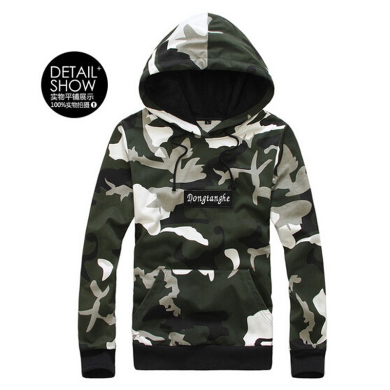 2015 Fashion Casual Printed Hoodid Camouflage Sweater for Men – Sweater and Clothing price|S