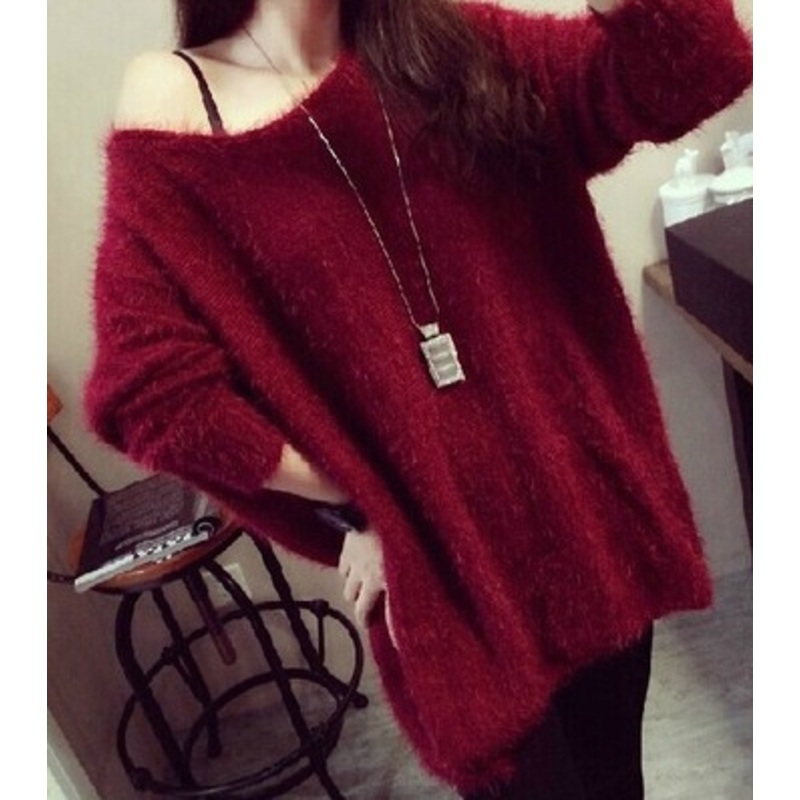 2015 Spring Loose Mohair Pullover Round Neck Large Size Cardigan Female – Knitted Sweater and Women Sweater price|S