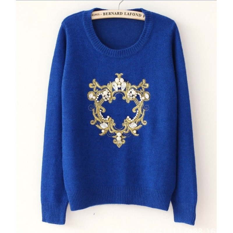 Beaded Embroidery Sweater Dress (BTX810) – Knitted Sweater and Women Sweater price|S