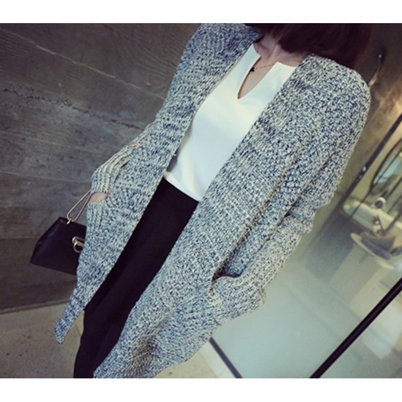Female Gray Knit Cardigan Lazy Sense Bat Sweater Coat Female (BTQ114) – Knitted Sweater and Women Sweater price|S