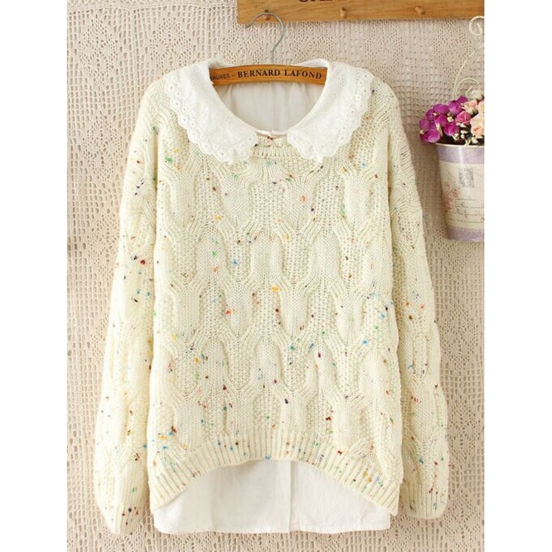 Literary Fresh Twist Loose Sweater (BTQ095) – Knitted Sweater and Women Sweater price|S