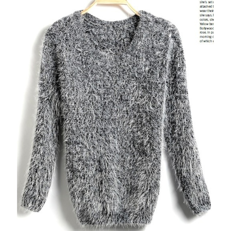 Long Hair Mohair Sweater (BTQ051) – Knitted Sweater and Women Sweater price|S