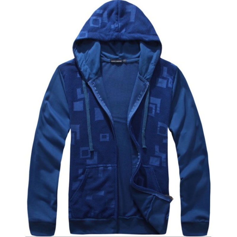Men Printed Hoody Cardigan Kangaroo Pocket Jacket Sweater – Fashion and Clothing price|S