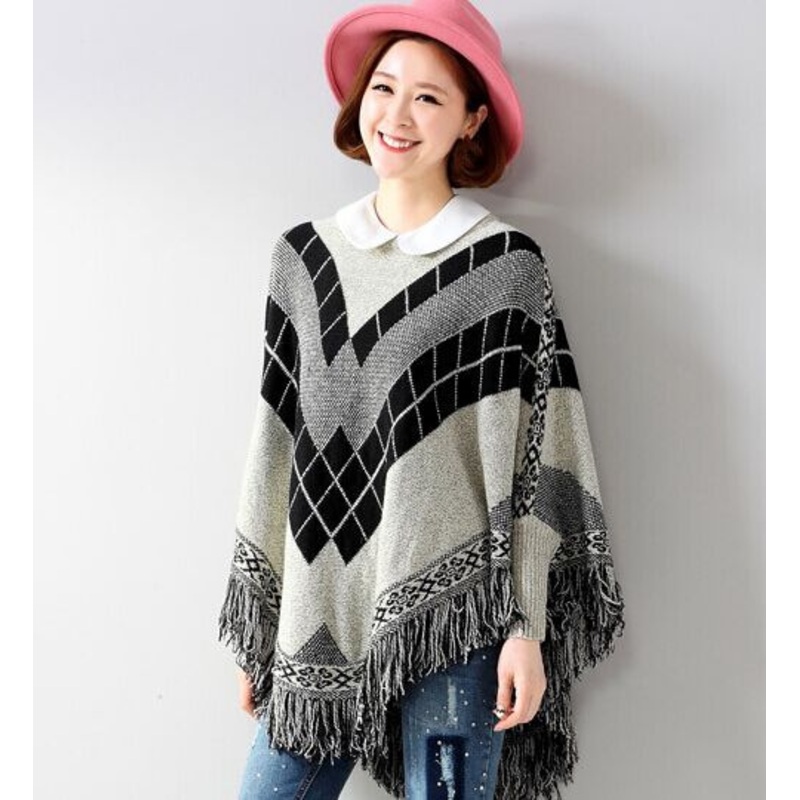 Quilited Tassel Bat Sleeve Shawl Knit Sweater Coat (BTQ112) – Knitted Sweater and Women Sweater price|S