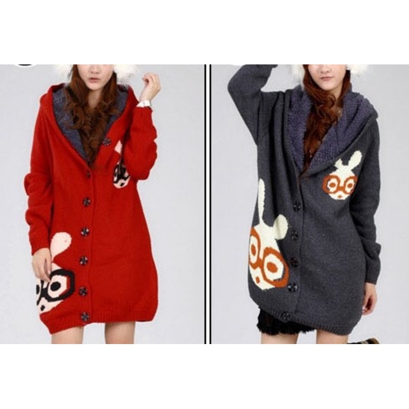 Sweater Coat Loose Big Code Plus Cashmere Thickening (BTQ038) – Knitted Sweater and Women Sweater price|L
