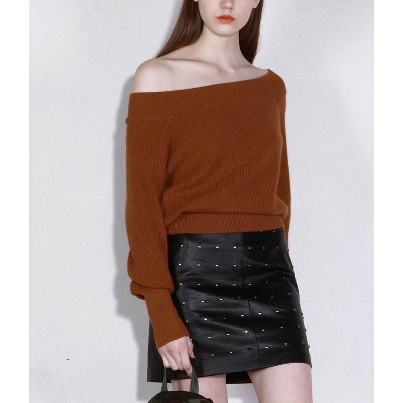 Women Fashion off Shoulder Cropped Sweater – Sweater and off-Shoulder Sweater price|S