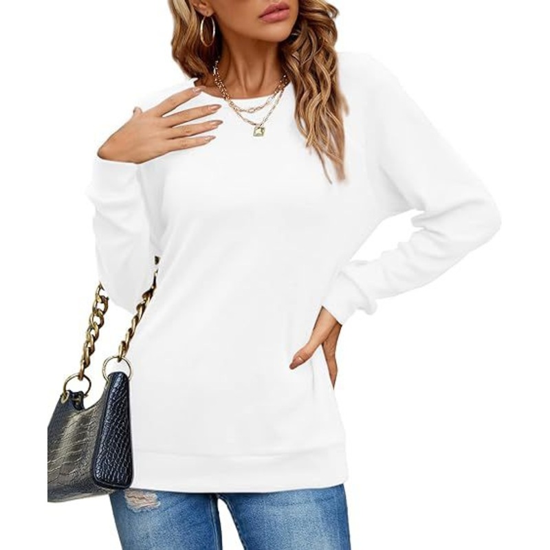 Womens Sweater 100% Cotton Soft Knit Pullover Sweaters – Sleeve Solid Color Outerwear and Top Winter Knitted price|Free Size
