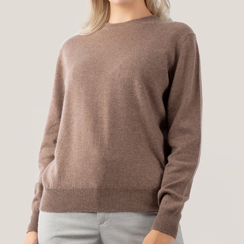 Camel Cashmere Round Neck Sweater for Women – Cashmere Sweater and Women Sweater price|S