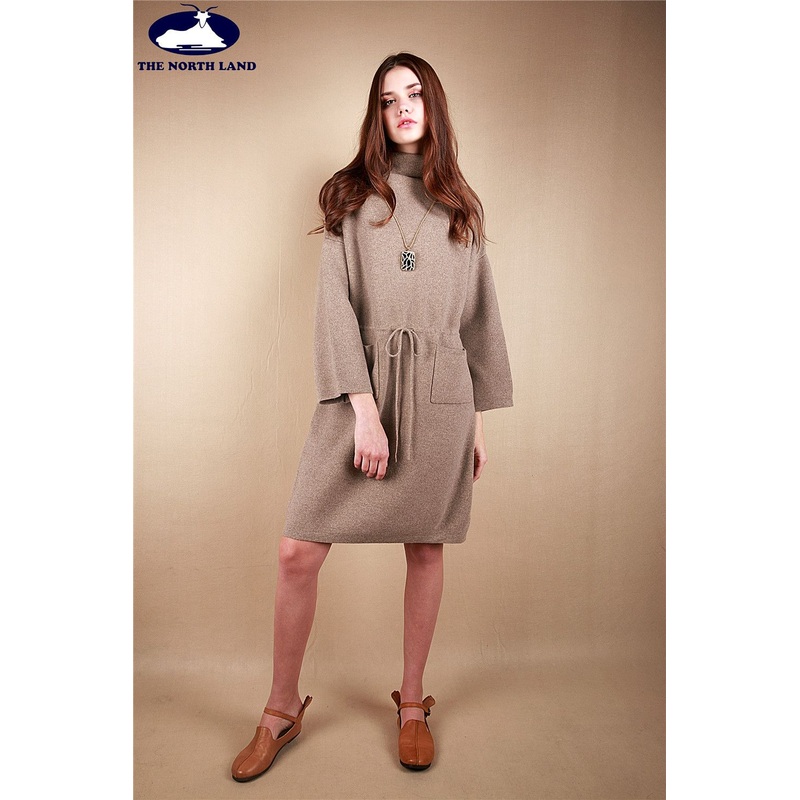 Cashmere High Neck Long Pullover with Belt String – Sweater and Cashmere Sweater price|S
