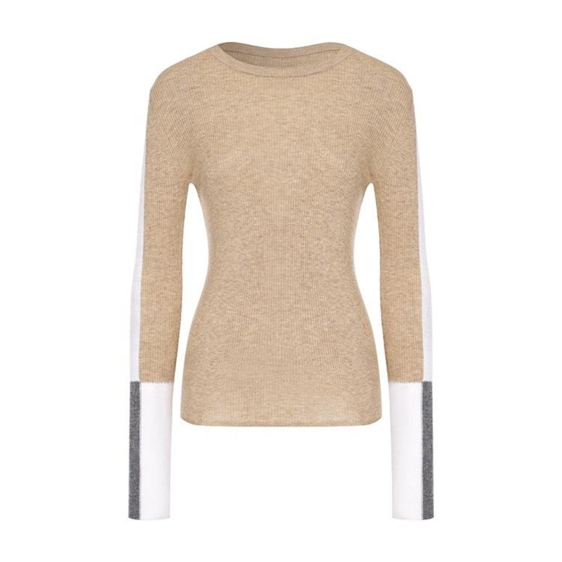 Custom Autumn Winter Roundneck Long Sleeve Rib Casual Wool Chunky Sweater Women Knitwear Manufacturers – Knitwear and Knitted Sweater Knitwear price|S, Customized