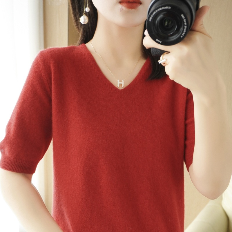 Customized Ol Interior, Exterior V-Neck Slimming Fashion Cashmere Sweater – Knitted and Elbow Sleeve price|S–Xxxl, Customize