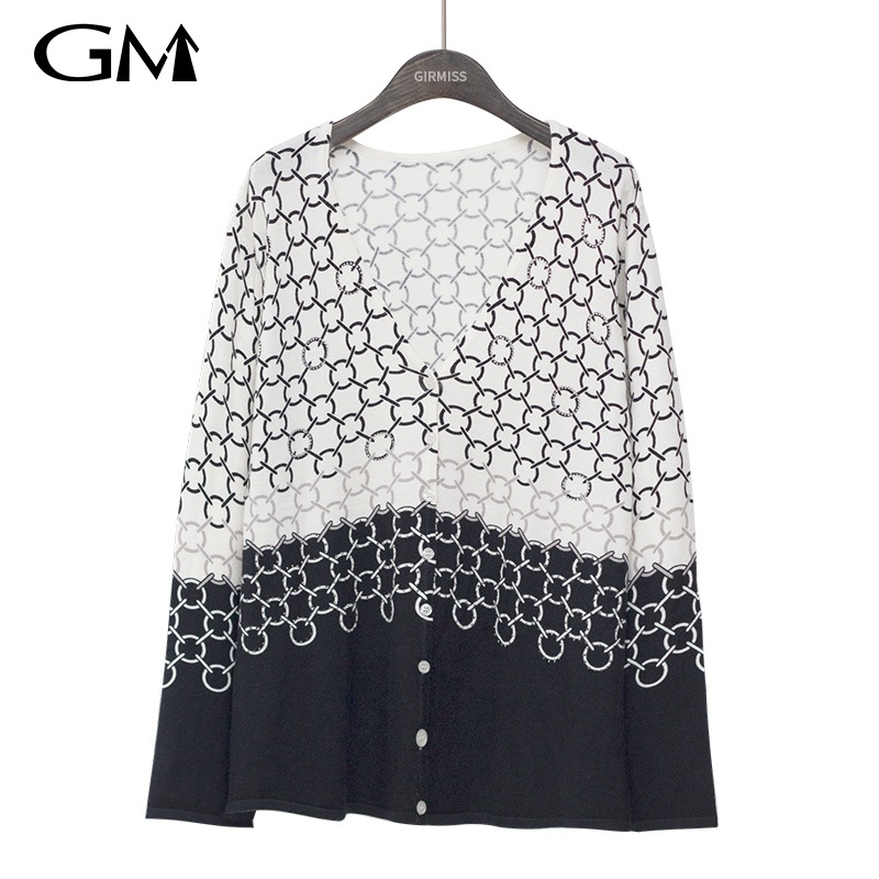 Fashion Circle Print V-Neck Cardigan Coat – Cardigan and Coat price