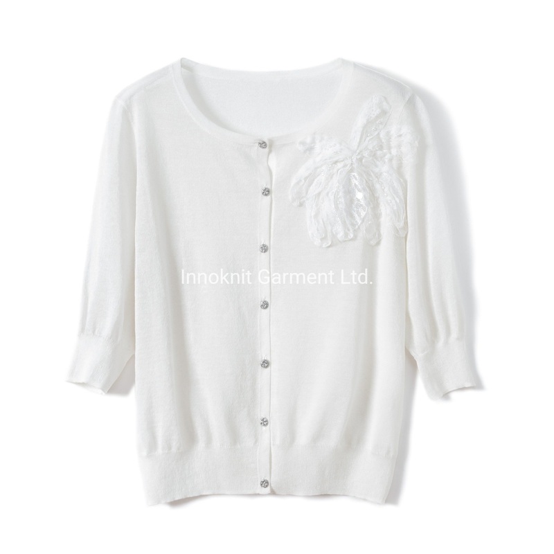 Fashion Summer Knitted Ladies Short Sleeves Cardigan Clothing – Sweater and Clothing price|S