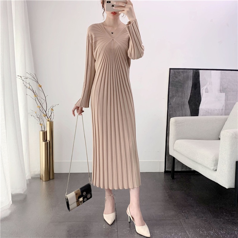 Ladies V Neck Knitted Dress – Knitwear Dress and V Neck price