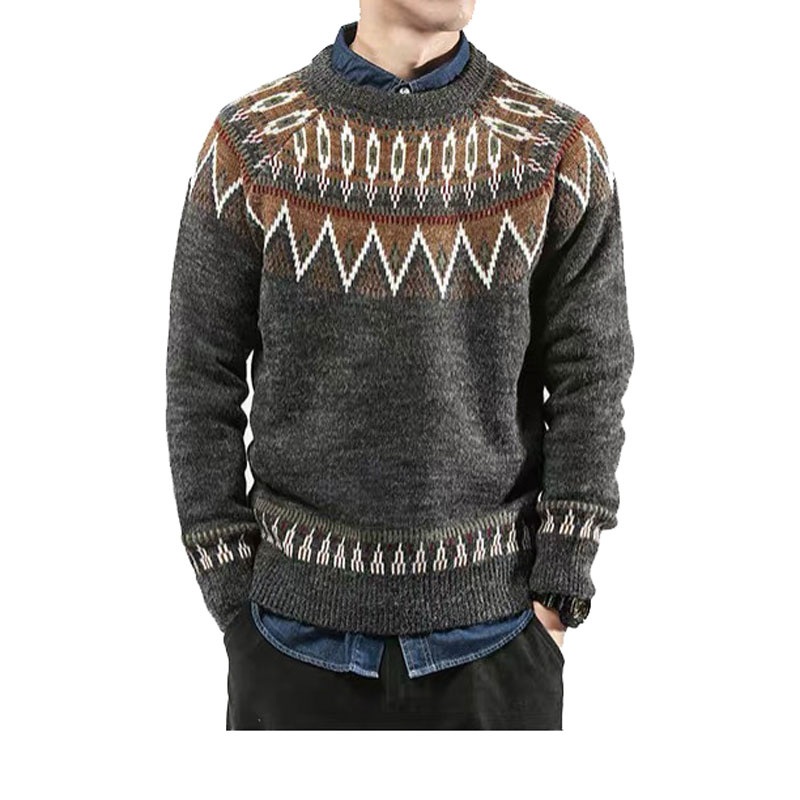 Mens Fashion Jacquard Knitted Fit Pullover Sweater – Mens Sweater and Mens Pullover price|S