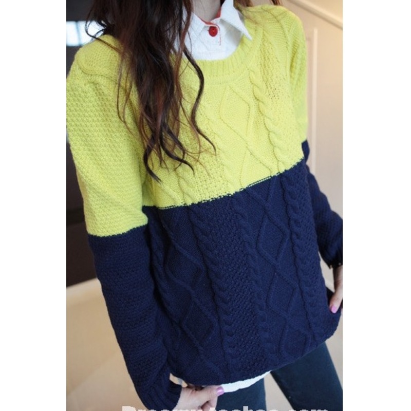 Quilted Casual Twist Loose Sweater (BTQ067) – Knitted Sweater and Women Sweater price|S