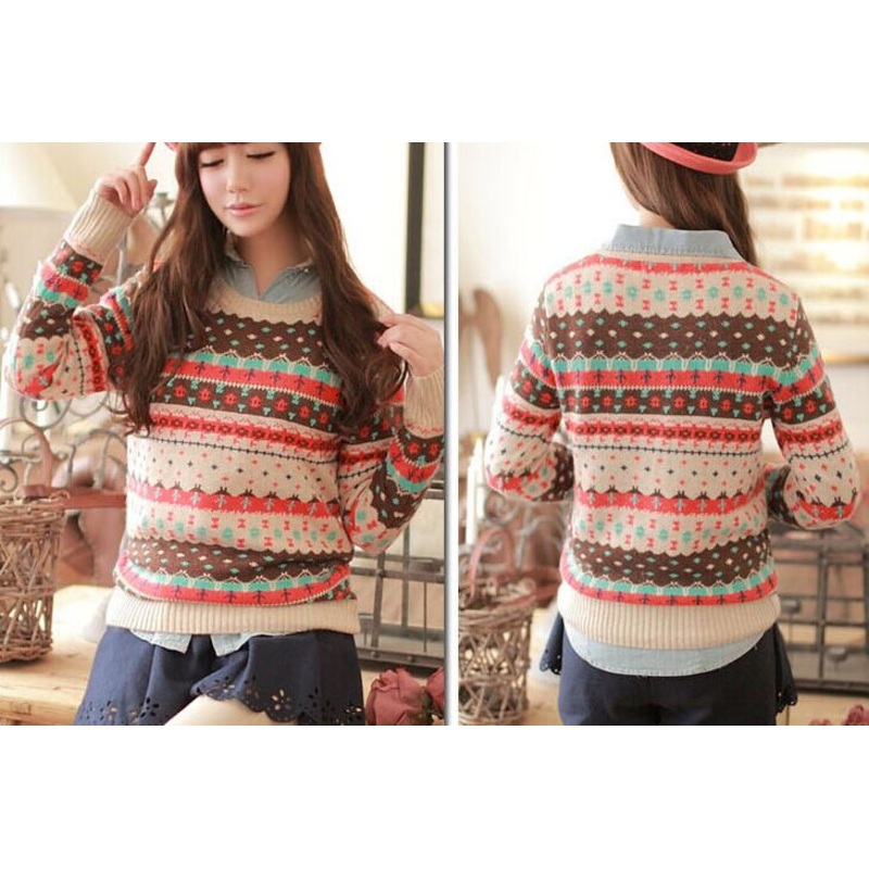 Round Neck Thick Sweater Coat Spring Pullover Women (BTQ068) – Knitted Sweater and Women Sweater price|S