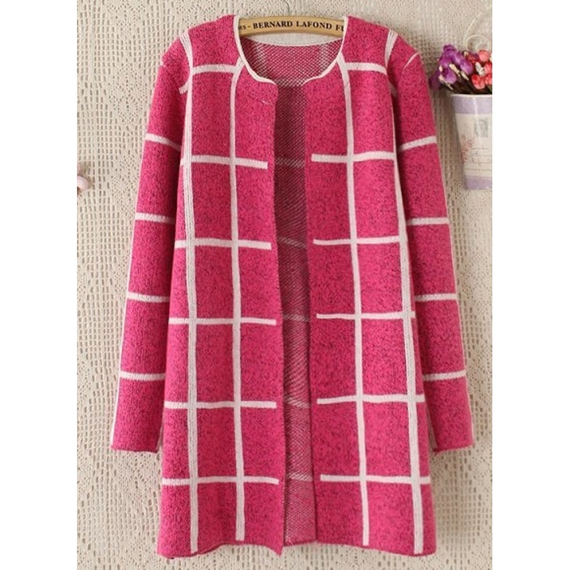 Thin Large Squares Knit Cardigan Coat (BTQ091) – Knitted Sweater and Women Sweater price|S