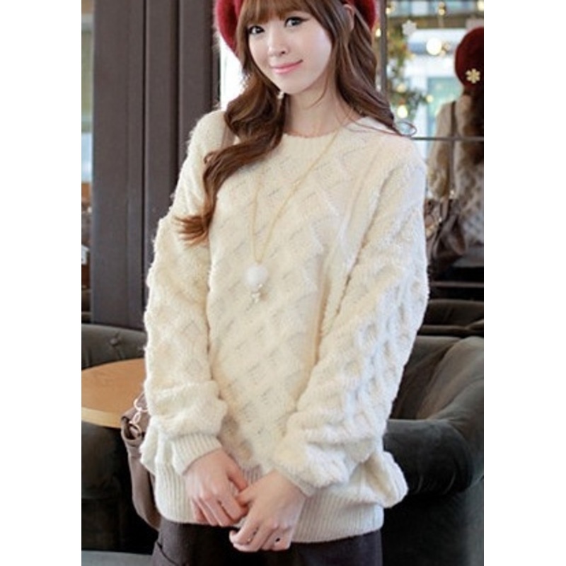 Women Long Sections Loose Big Yards Thick Sweater Twist Hedging Sweater Coat (BTQ074) – Knitted Sweater and Women Sweater price|S