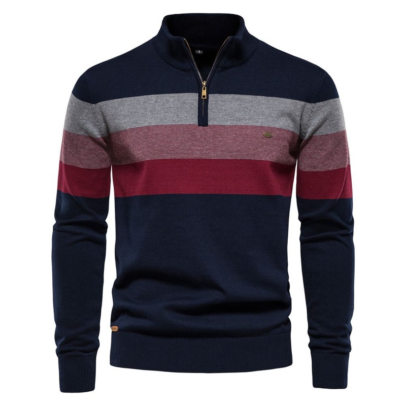 Autumn and Winter New Mens Zipper Stand Collar Sweater Pullover Sweater – Windbreaker and Pullover Hoodie Unisex price|S-XXL
