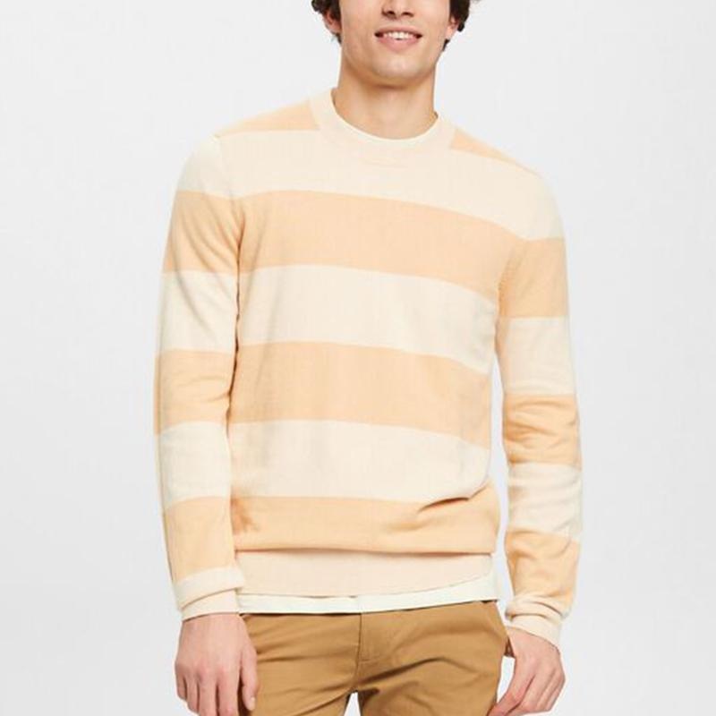 Casual Mens Sweater Winter Windproof Warm Sweater Knitted Mens Tops Striped Patchwork Pullover Sweater for Men – Striped Sweater and Customized Factory Sweaters price|S, S/M/L/Customized Size