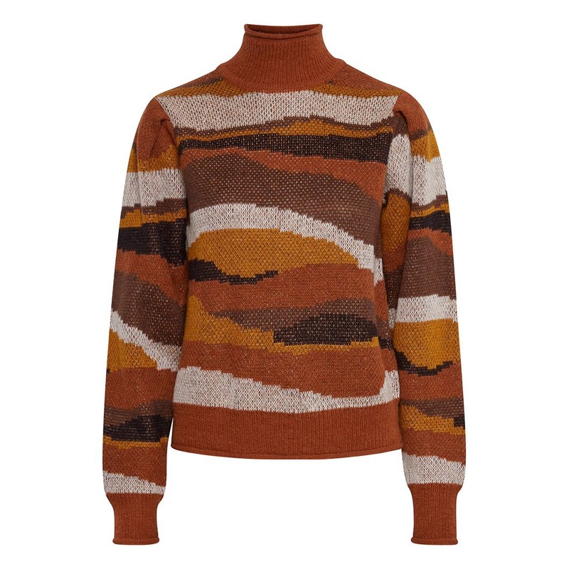 Desert Mix High Collar Knitting Pullover Sweater Women Clothing Knitted Sweater – Knitting Sweater and Winter Apparel price|S