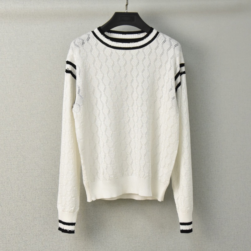 Early Spring New Round Collar Twist Cable Hollow out Sweater Long Sleeve Senior Feeling Female Pullover – Hollow Pullover and Cable Sweater price|S