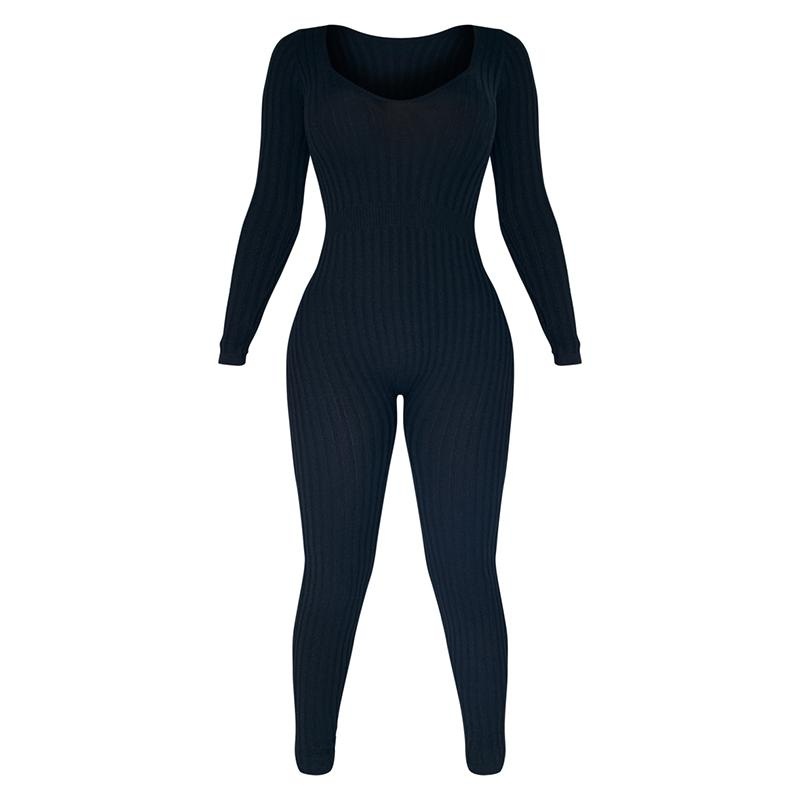 Fitness Bodycon Long Sleeve Rompers Women Sexy Jumpsuits One Piece Women Knitwear Bodysuits – Women Clothing and China Wholesale Clothing price|S, S/M/L/Customized Size