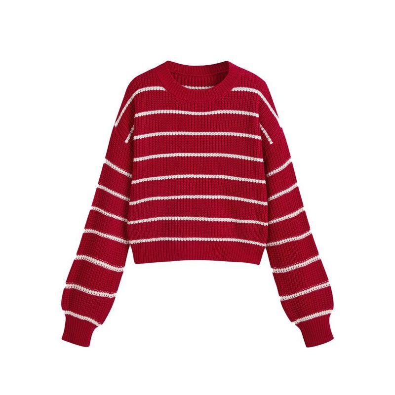 Manufacturer Wholesale Ladies Clothing Crew Neck Pullover Knit Striped Sweater – OEM Womens Sweater and Womens Winter Sweater price|S/M/L/Customized Size