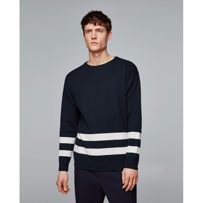 Men Fashion Round Neck Stripes Knitting Sweater – Fashion Sweater and Men Sweater price|S