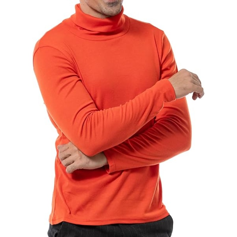 Mens Casual Long Sleeve Slim Fit Turtleneck Thermal Shirt Basic Knitted Pullover Tops – Knitwear Pullover and Soft Warm price|L