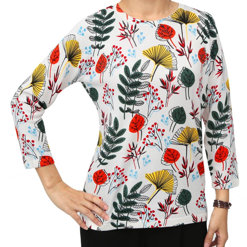 New Fashion Womens Half Sleeve Round Neck Printed Pullover – Knitwear Apparel Dresses and Cardigan Womensweater price|S, Customized