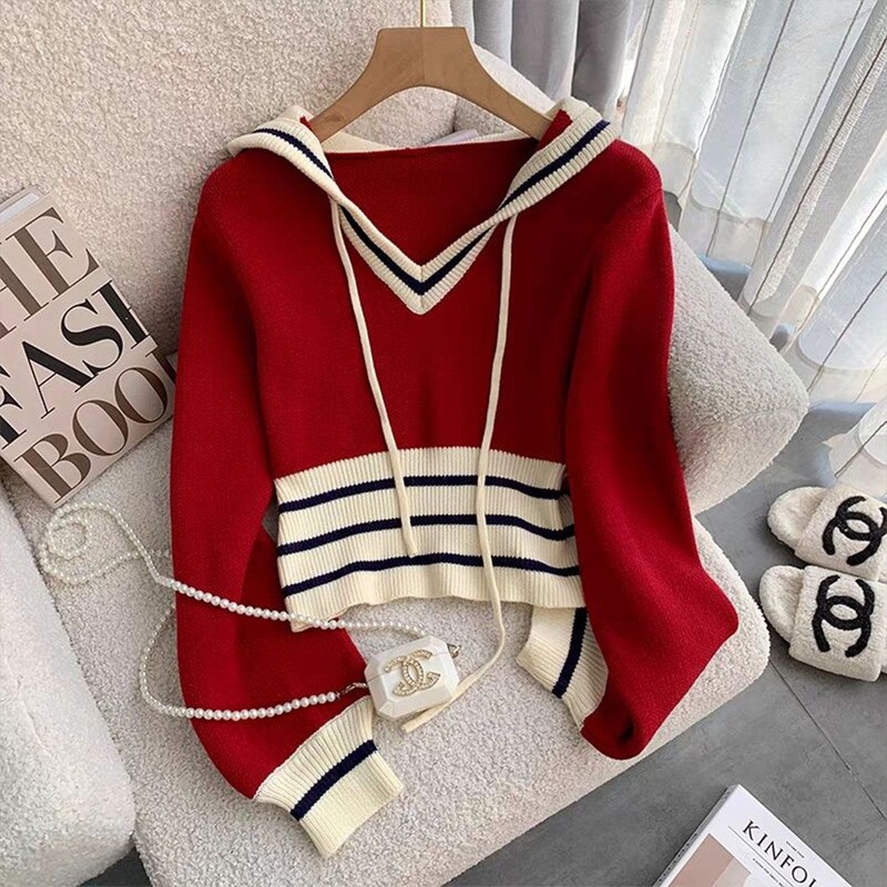 Striped Wool Sweater Jacquard Xxxxl Hoody Long Sleeve Knitted Pullover Women Clothes – Hoodies and Knitwear price|S
