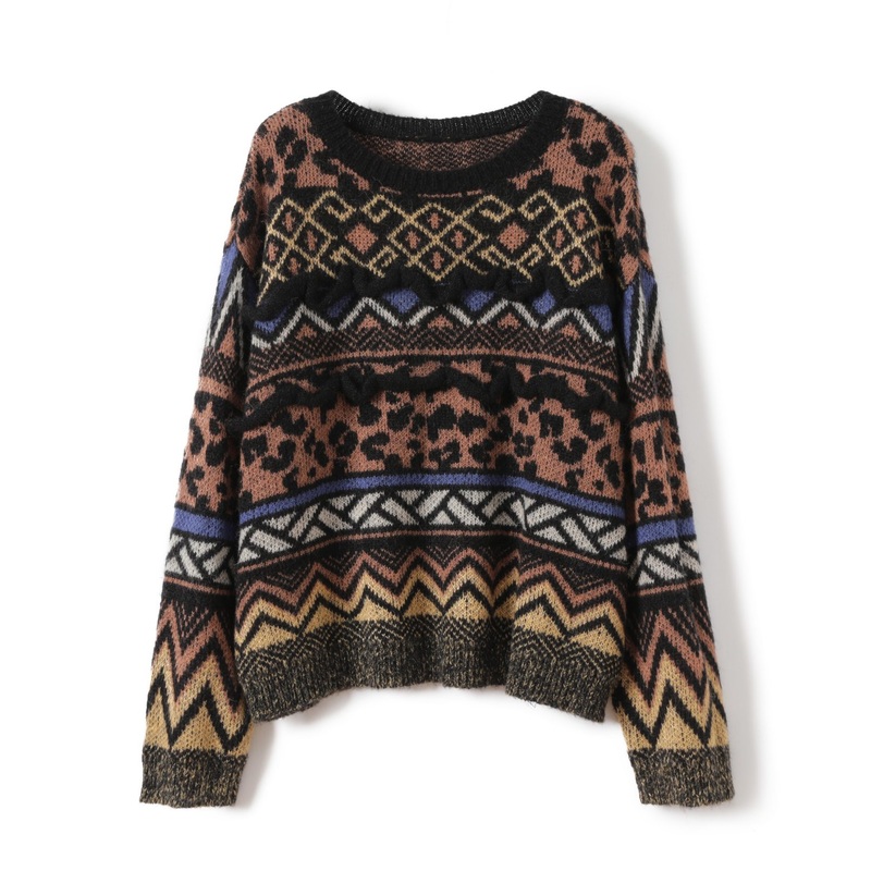 Women Knitted Jacquard Fashion Sweater – Clothes and Sweater price|S