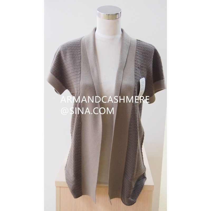 Womens Cashmere Cardigan with Basket Knit in Short Sleeves (RS-0006) – Cashmere Cardigan and Womens Cashmere price|S
